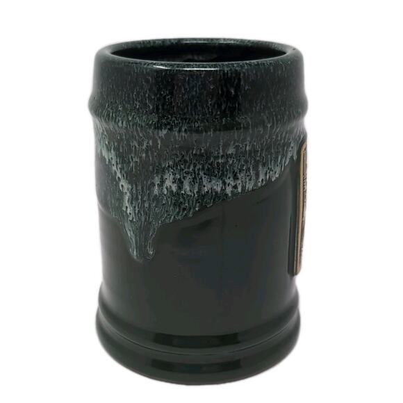 Deneen Pottery Bones Coffee Co Irish Cream Coffee Mug Green Stoneware Skeleton - Picture 5 of 11